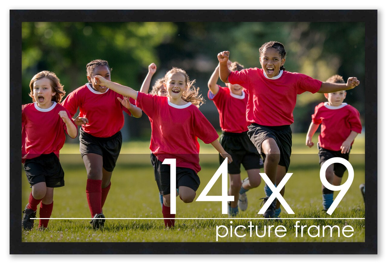 Photo Size Simple Black Picture Frame - UV Acrylic, Foam Board Backing, Hanging Hardware